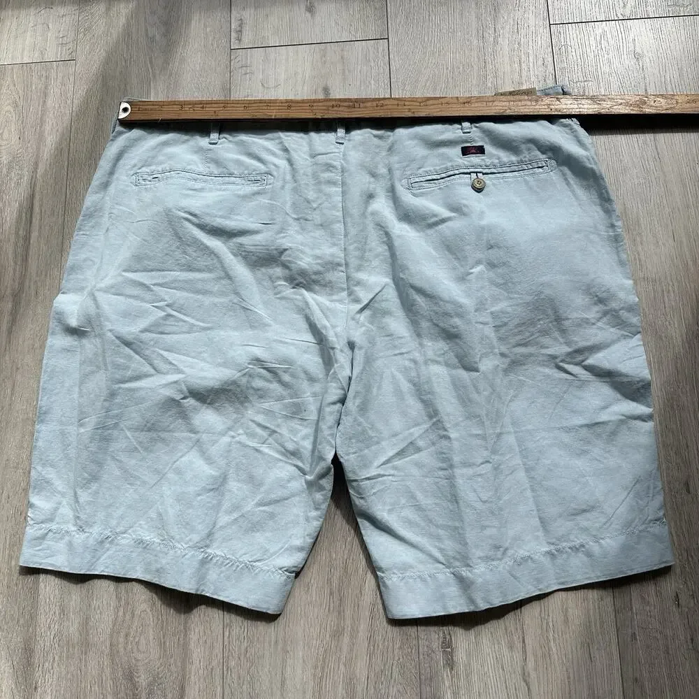 Faherty Cotton/Linen 9” Malibu Chino Shorts Summer Light Blue - Size 42 $128